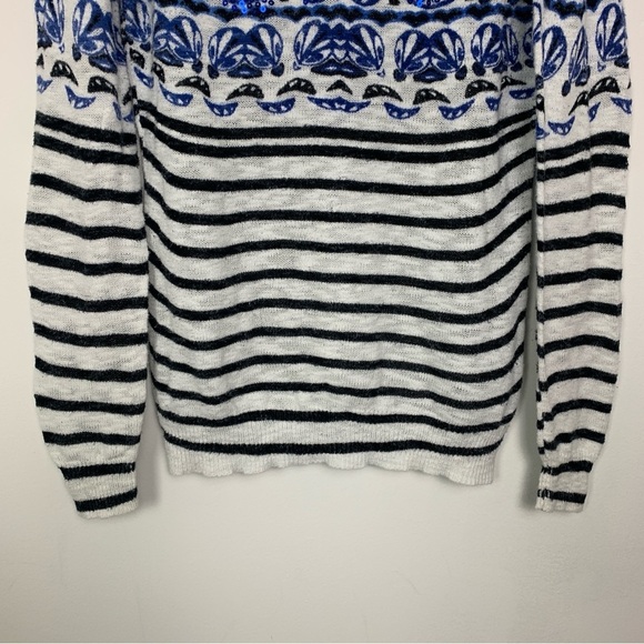 Desigual Nautical Stripe & Sequin Pullover Knit Sweater - Picture 4 of 9